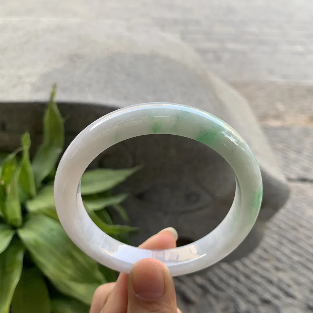 大圈口59.2-10.8-8.5 【飘绿正圈手镯】正圈59 60可戴