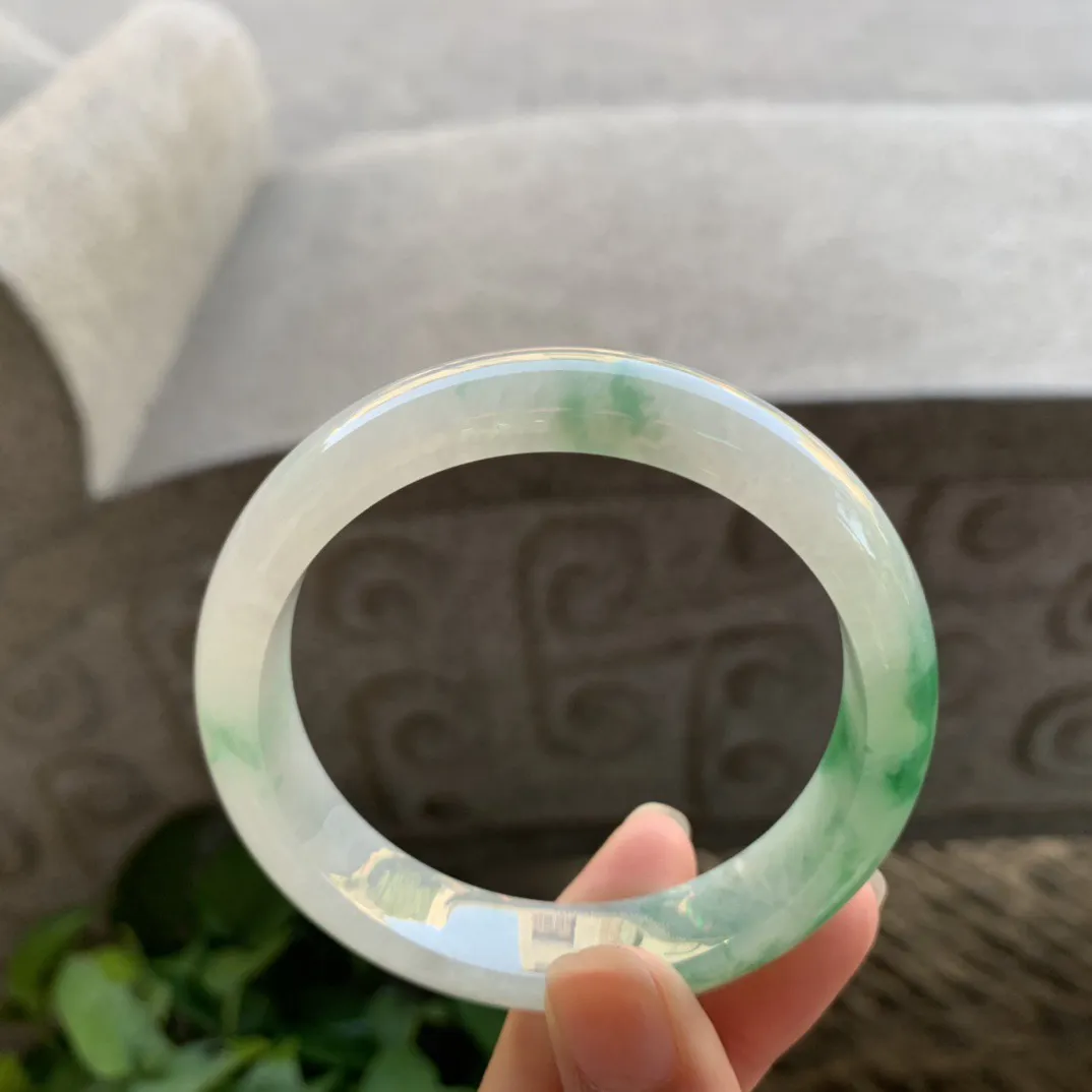 圈口56.6-12.9-7.9 【冰飘绿正圈手镯】正圈56 57可戴