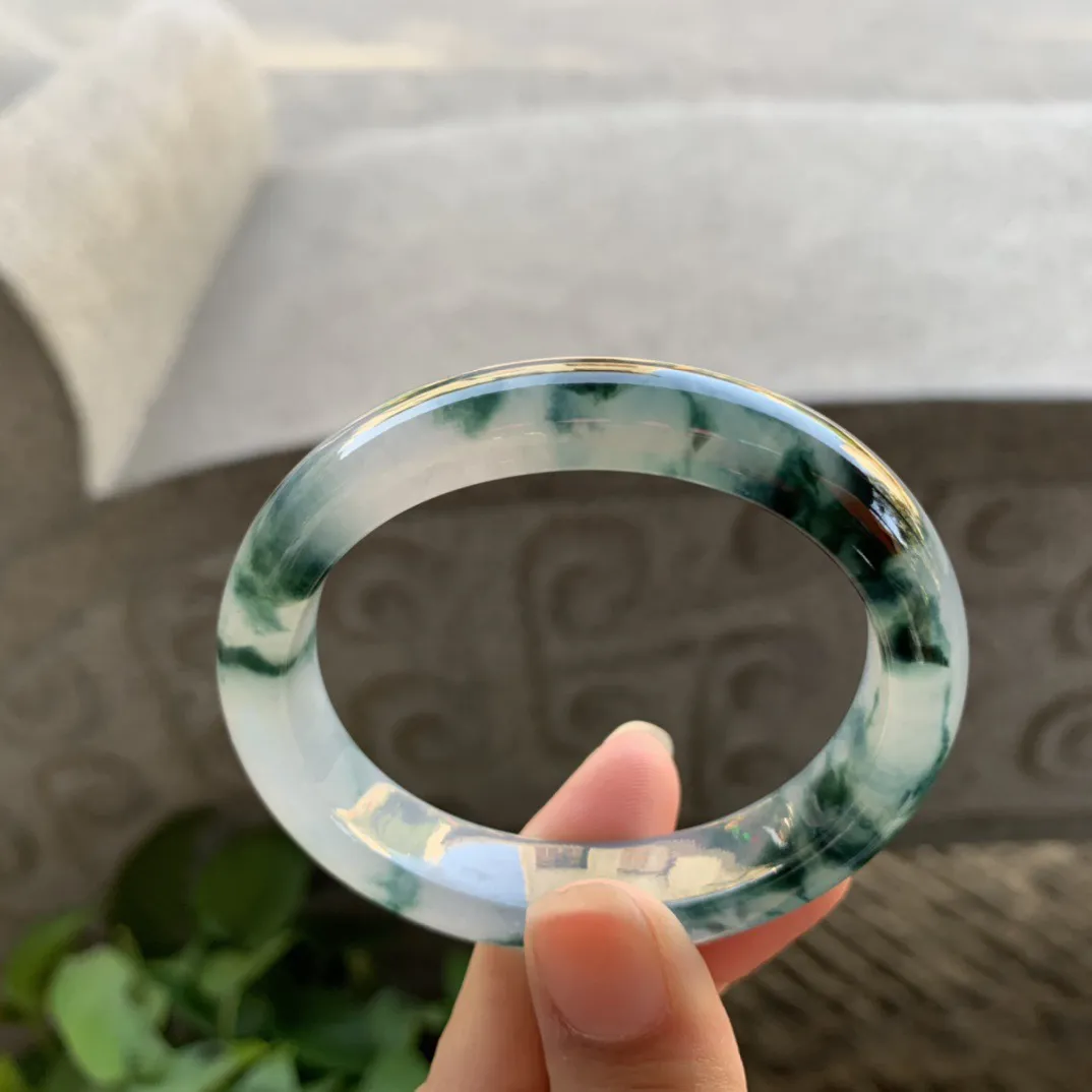 小圈口 52.2-45.2-12.3-7.9【冰飘花贵妃手镯】贵妃52 53可戴