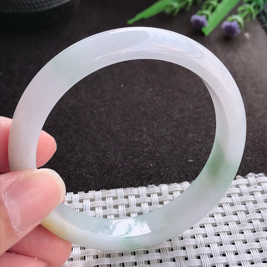 实拍翡翠A货58.5/11.9/7.6老坑温润飘黄翡手镯宽边翡翠玉镯女款百搭