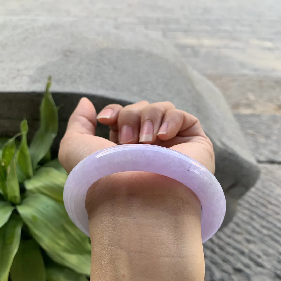 圈口57-11.3 【粉紫圆条手镯】圆条57 58可戴