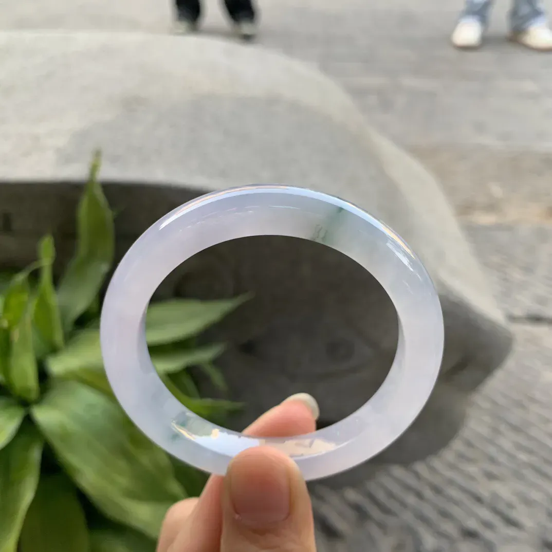 小圈口51.7-9.4-8 【冰紫飘花正圈手镯】正圈51 52可戴