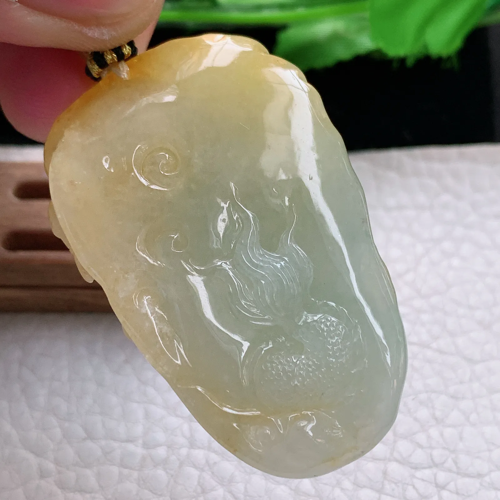 yl实拍52*34*15缅甸翡翠精雕冰双彩霸气龙牌 龙行天下玉吊坠