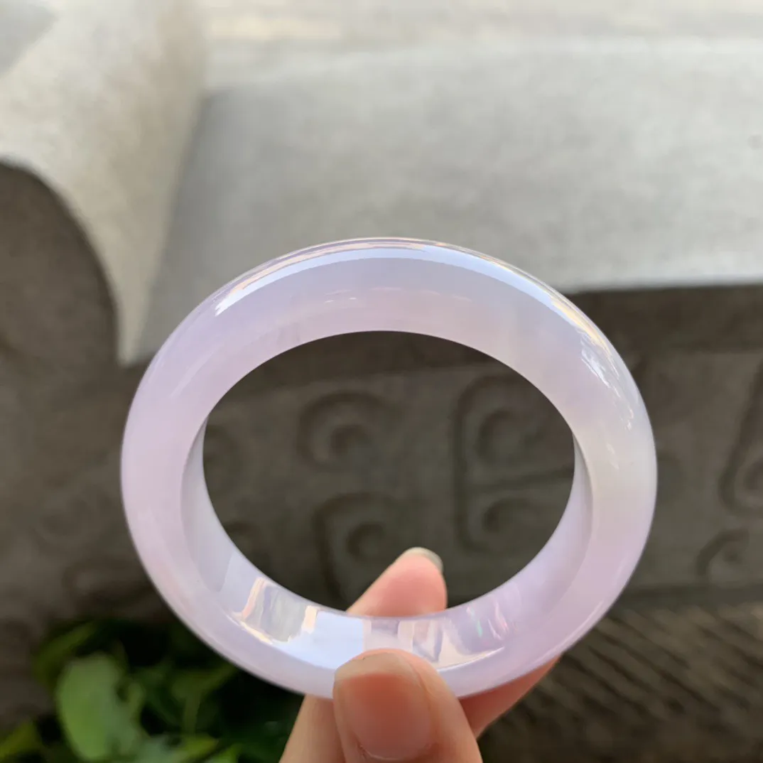 小圈口50.7-13.6-9.1【冰种粉紫正圈手镯】正圈50 51可戴