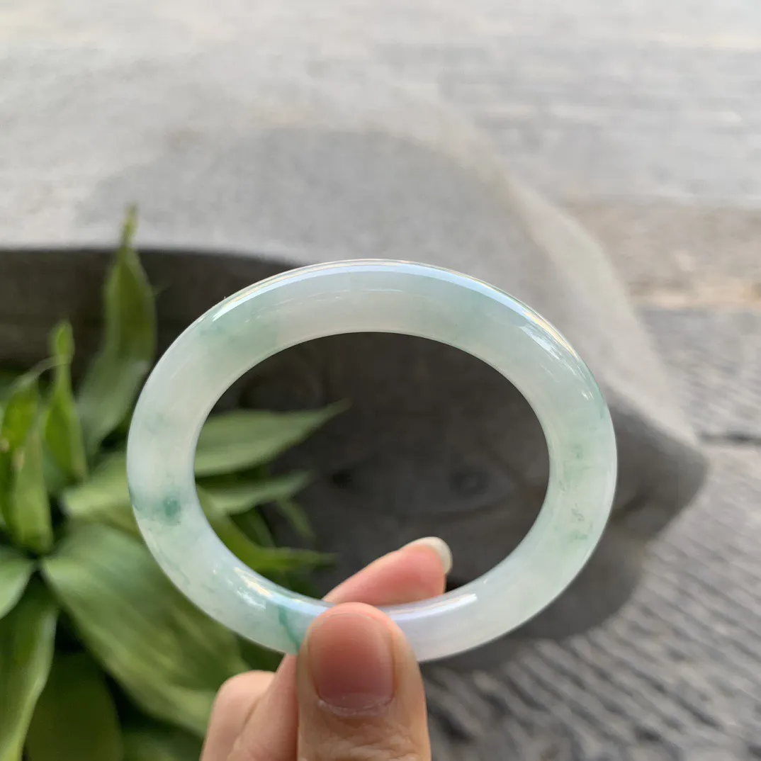 小圈口51-9 【冰飘花圆条手镯】圆条51 52可戴