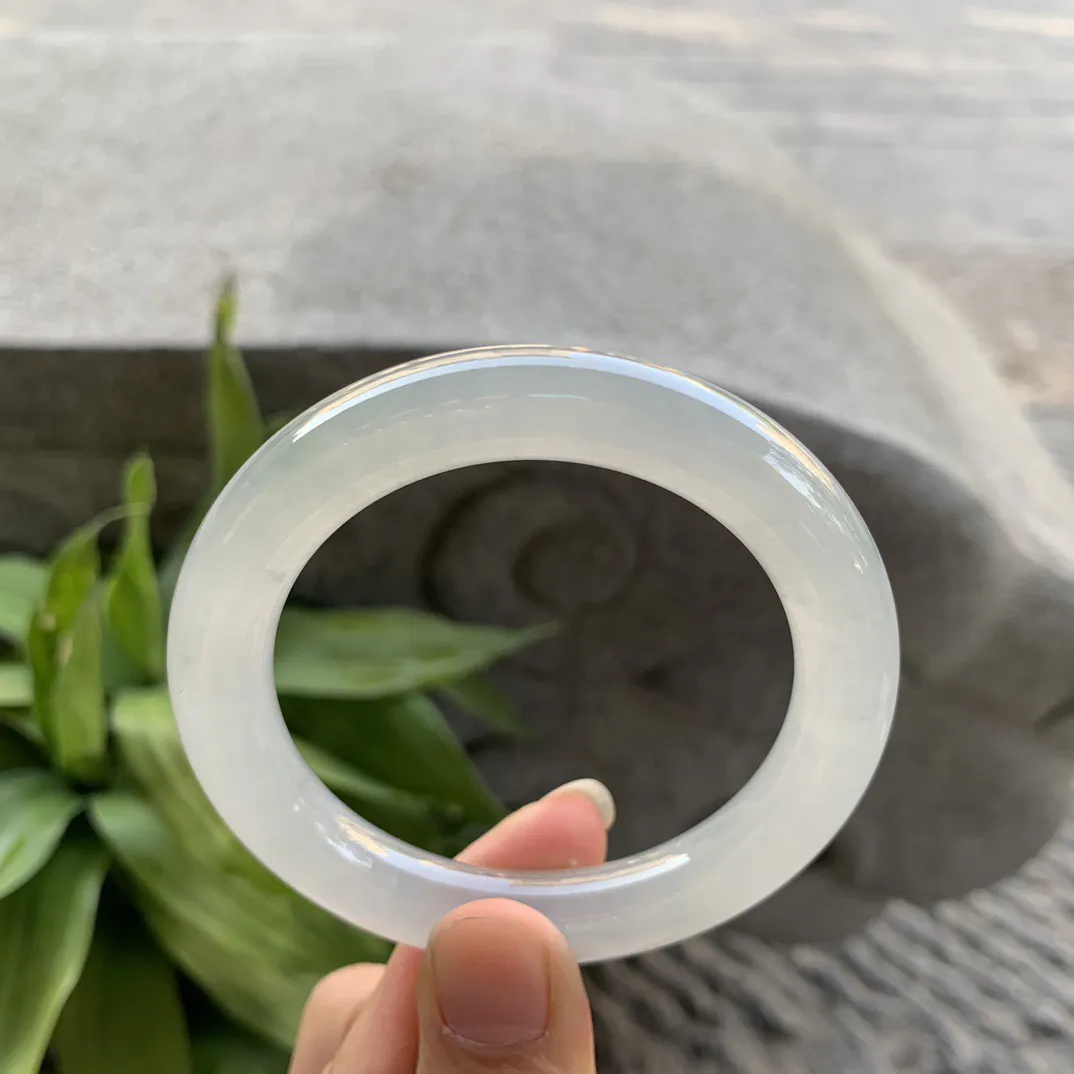 小圈口 53.2-10.3【冰种圆条手镯】圆条53 54可戴