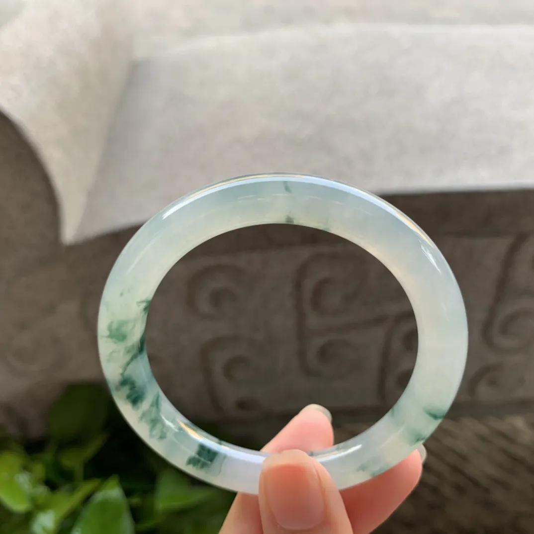 小圈口53.3-8.5 【冰飘花圆条手镯】圆条53 54可戴