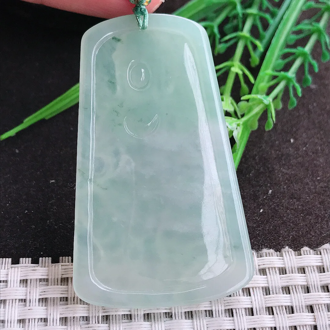 实拍A货翡翠59/36.2/6老坑冰胶果冻冰晴绿普贤菩萨吊坠翡翠挂件