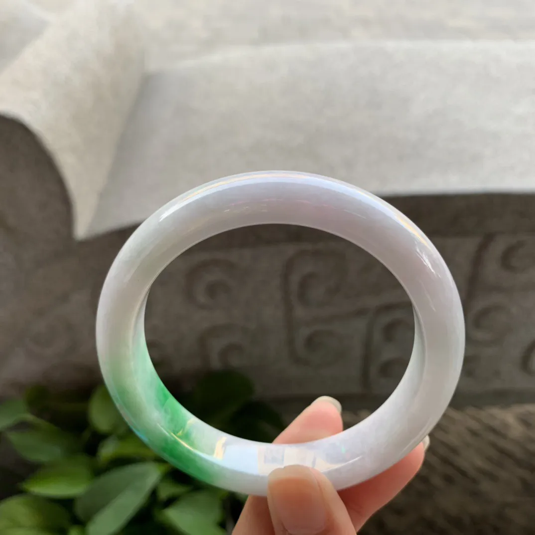 大圈口 59.4-12.5-8.7【飘绿正圈手镯】正圈59 60可戴