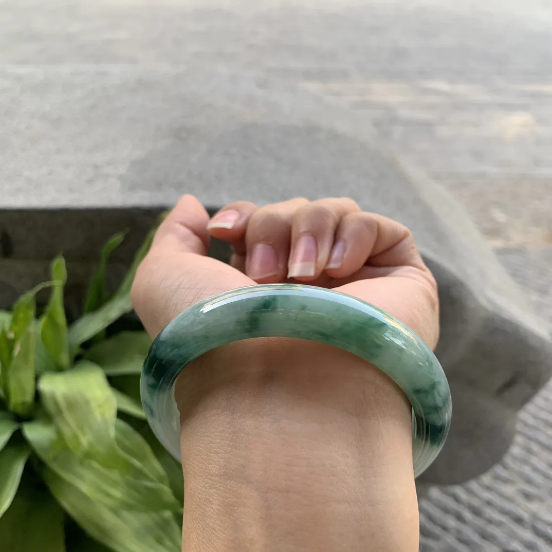 圈口57.5-11.8-8.2 【飘花正圈手镯】正圈57 58可戴