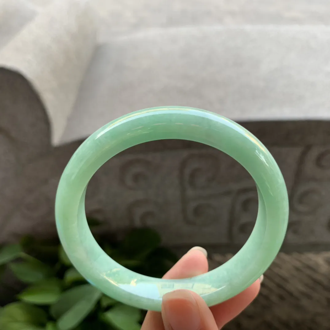 圈口57.4-11.5-8.3 【满绿正圈手镯】正圈57 58可戴