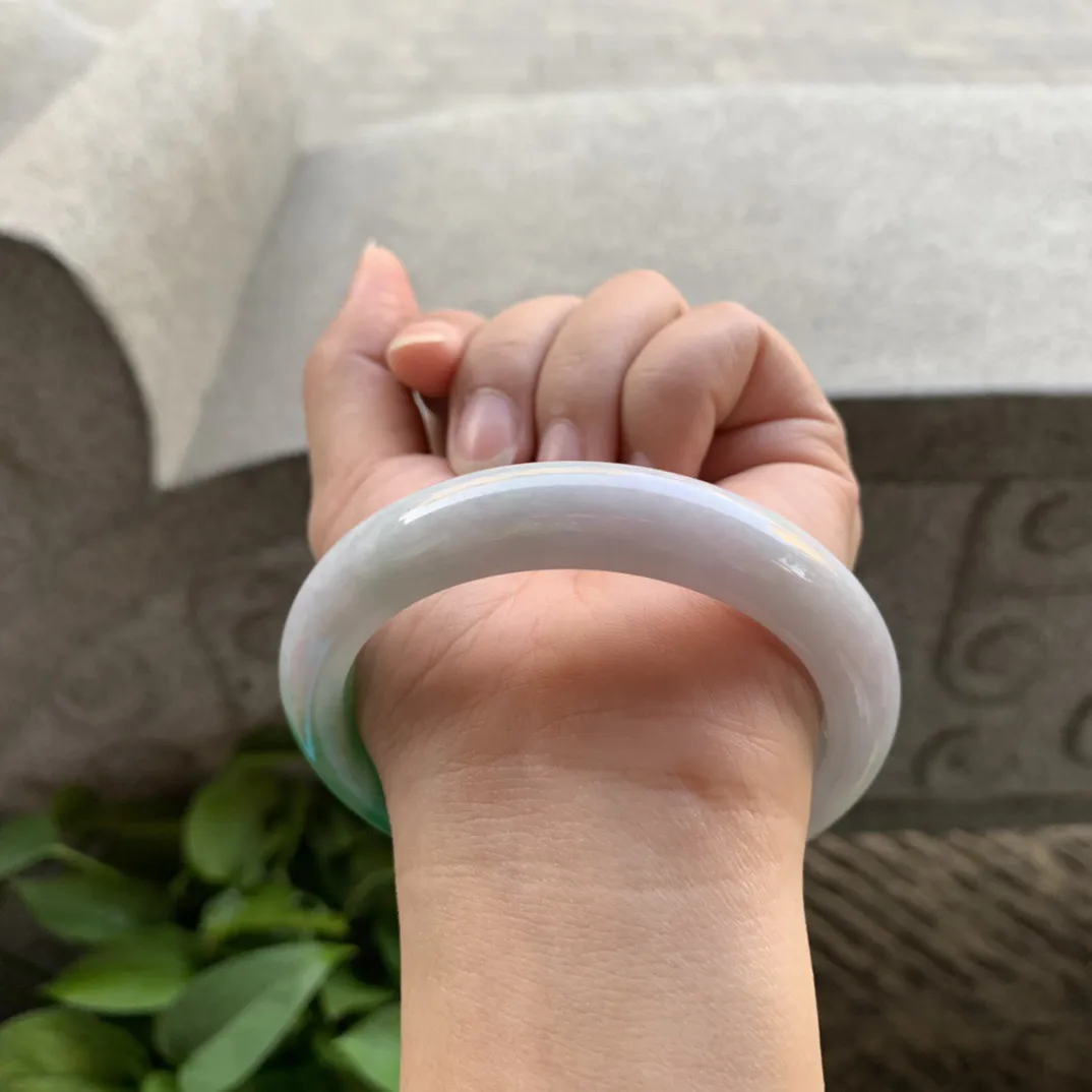 大圈口 59.4-12.5-8.7【飘绿正圈手镯】正圈59 60可戴