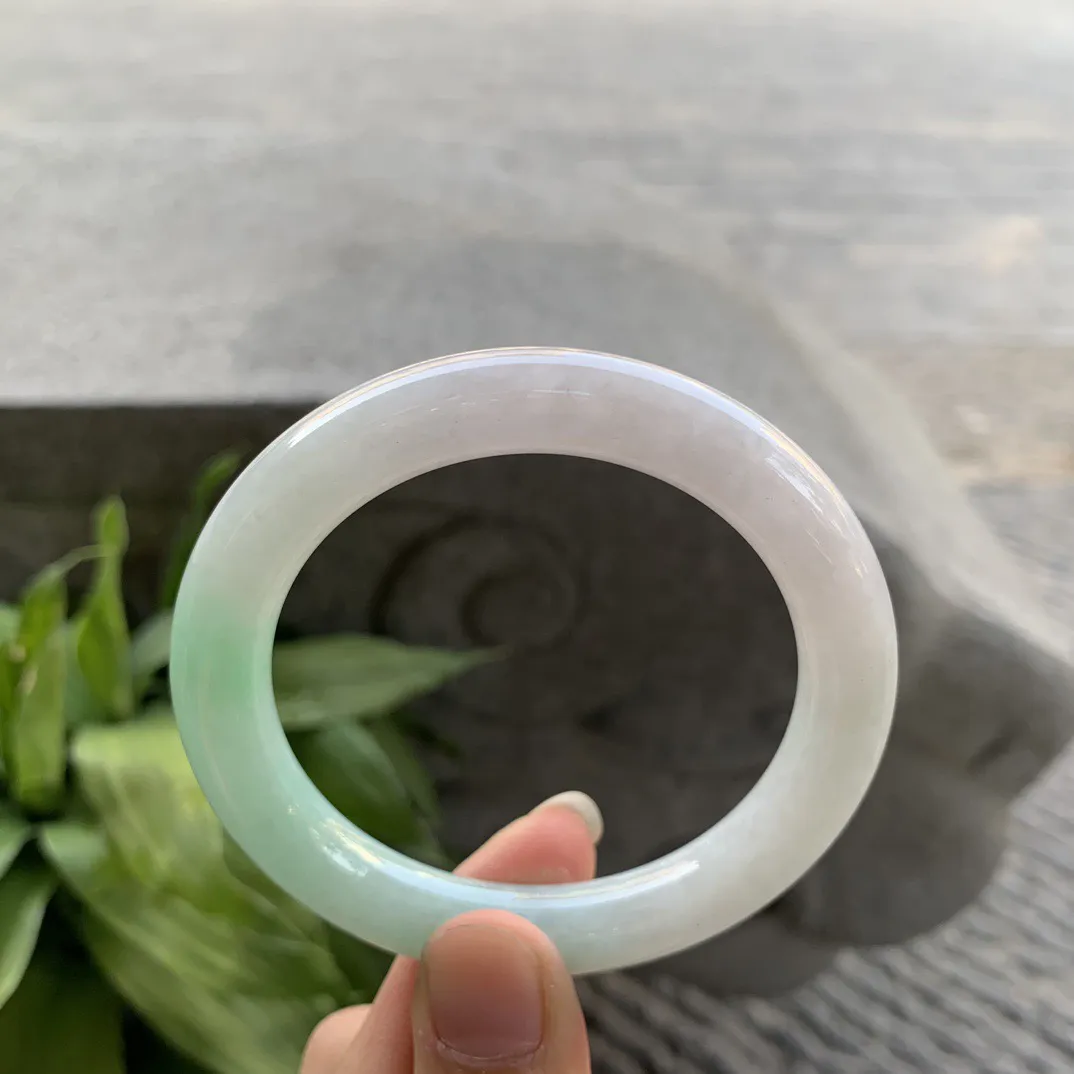 圈口54.4-9.6 【果绿圆条手镯】圆条54 55可戴