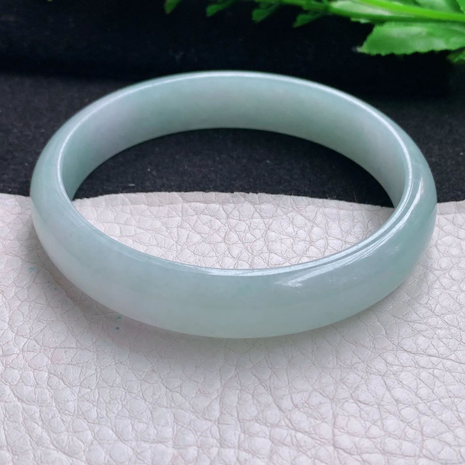 ee大圈口61*12.5*6.2平安镯 天然缅甸翡翠冰晴玉手镯纯美宽边玉手环