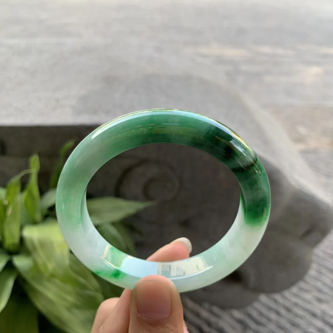 小圈口53.2-11.3-9 【辣阳绿正圈手镯】正圈53 54可戴