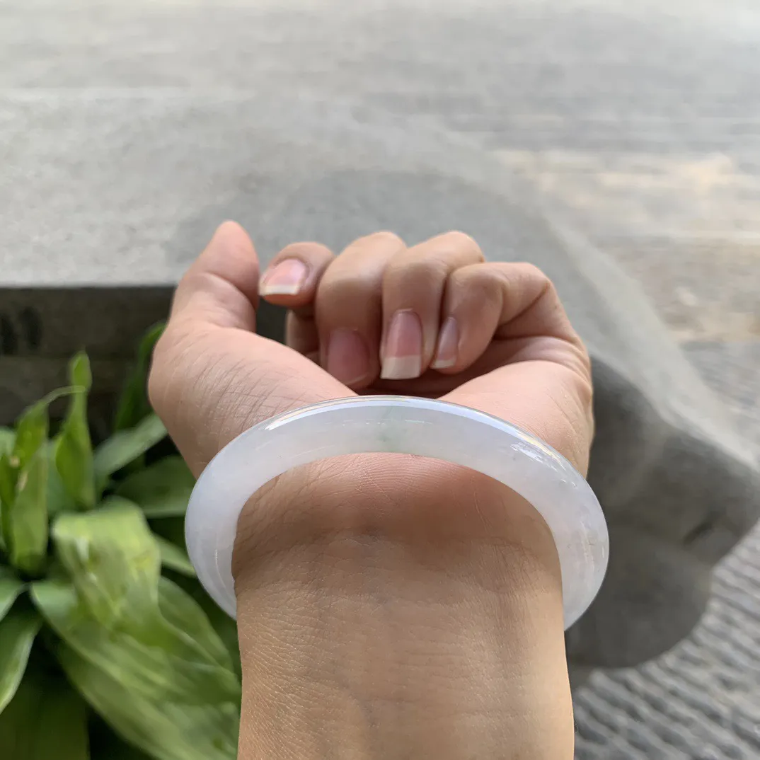 小圈口 53.4-7.9【冰飘花圆条手镯】圆条53 54可戴