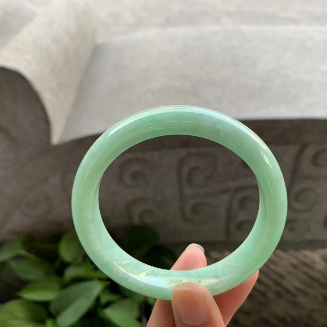 圈口57.4-11.5-8.3 【满绿正圈手镯】正圈57 58可戴