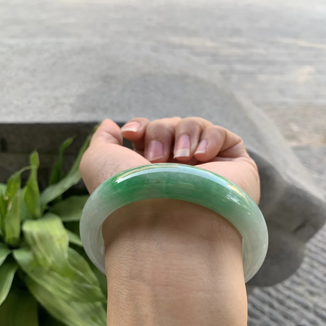 圈口57.2-13.4-8.7 【辣绿正圈手镯】正圈57 58可戴