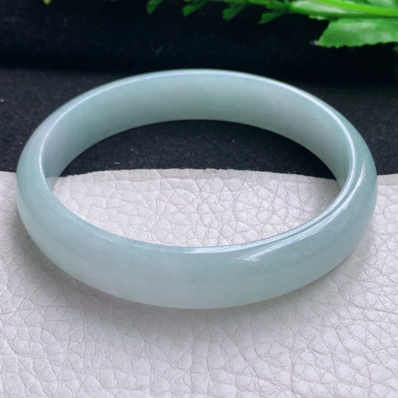 ee大圈口61*12.5*6.2平安镯 天然缅甸翡翠冰晴玉手镯纯美宽边玉手环