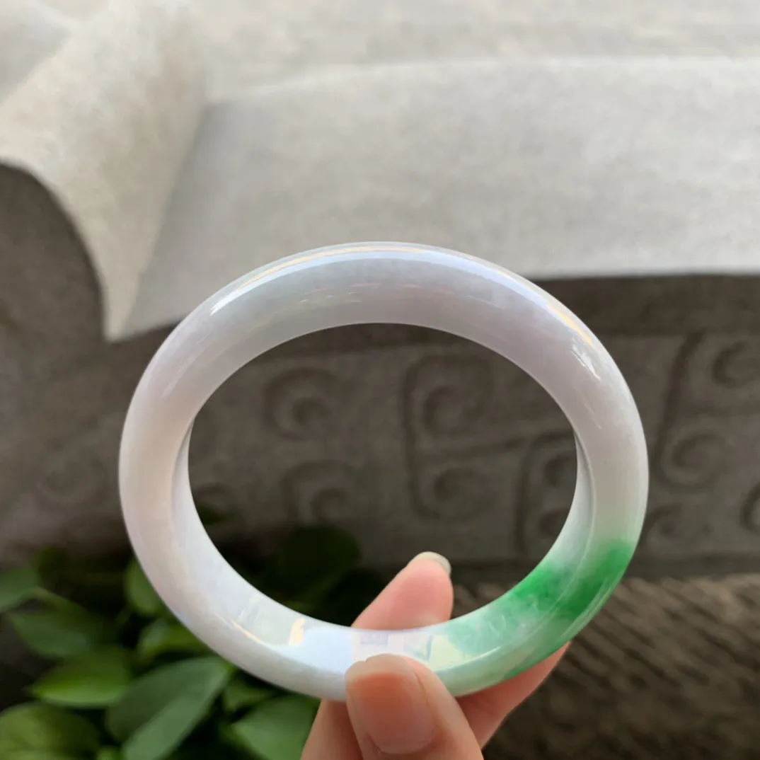 大圈口 59.4-12.5-8.7【飘绿正圈手镯】正圈59 60可戴