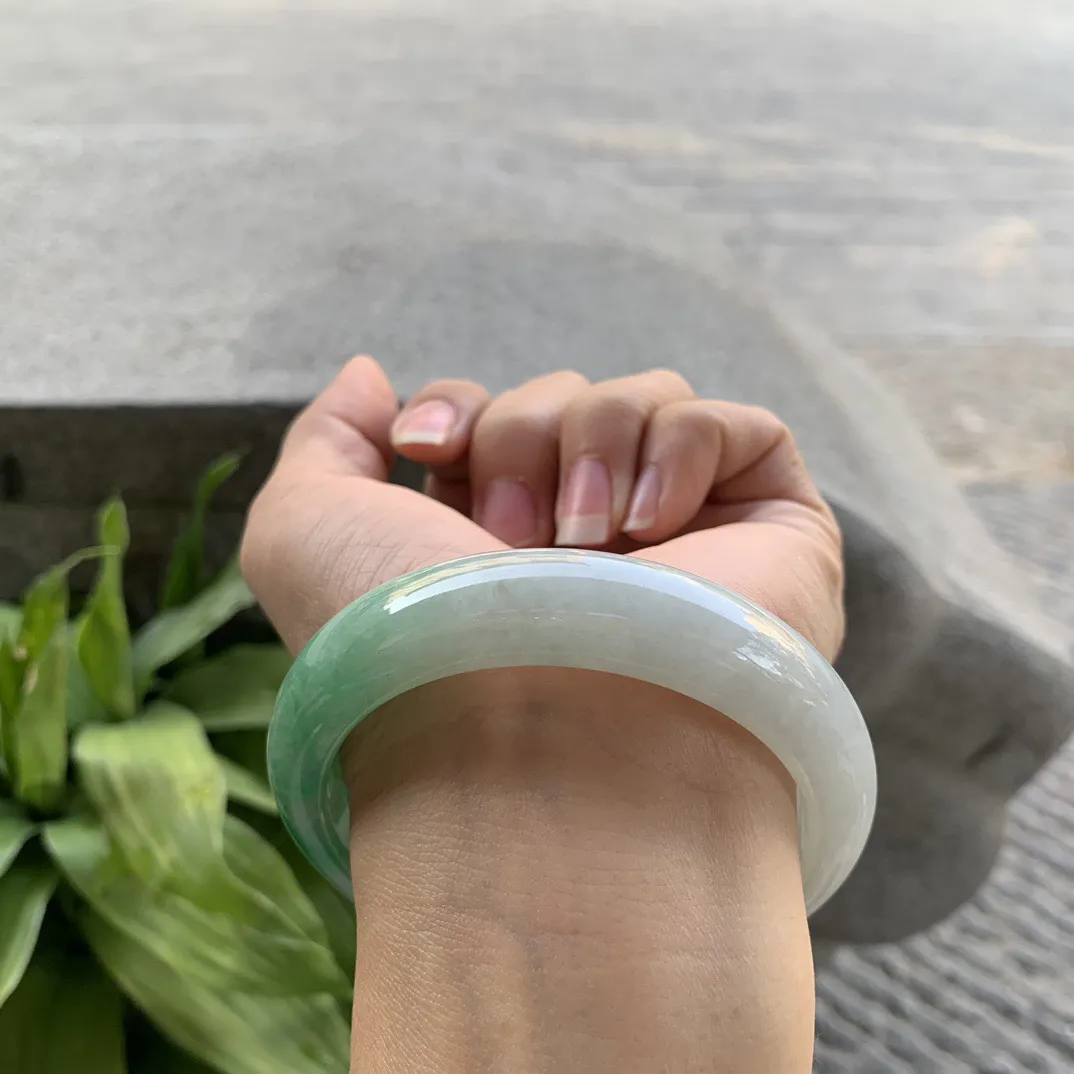 圈口57.2-13.4-8.7 【辣绿正圈手镯】正圈57 58可戴