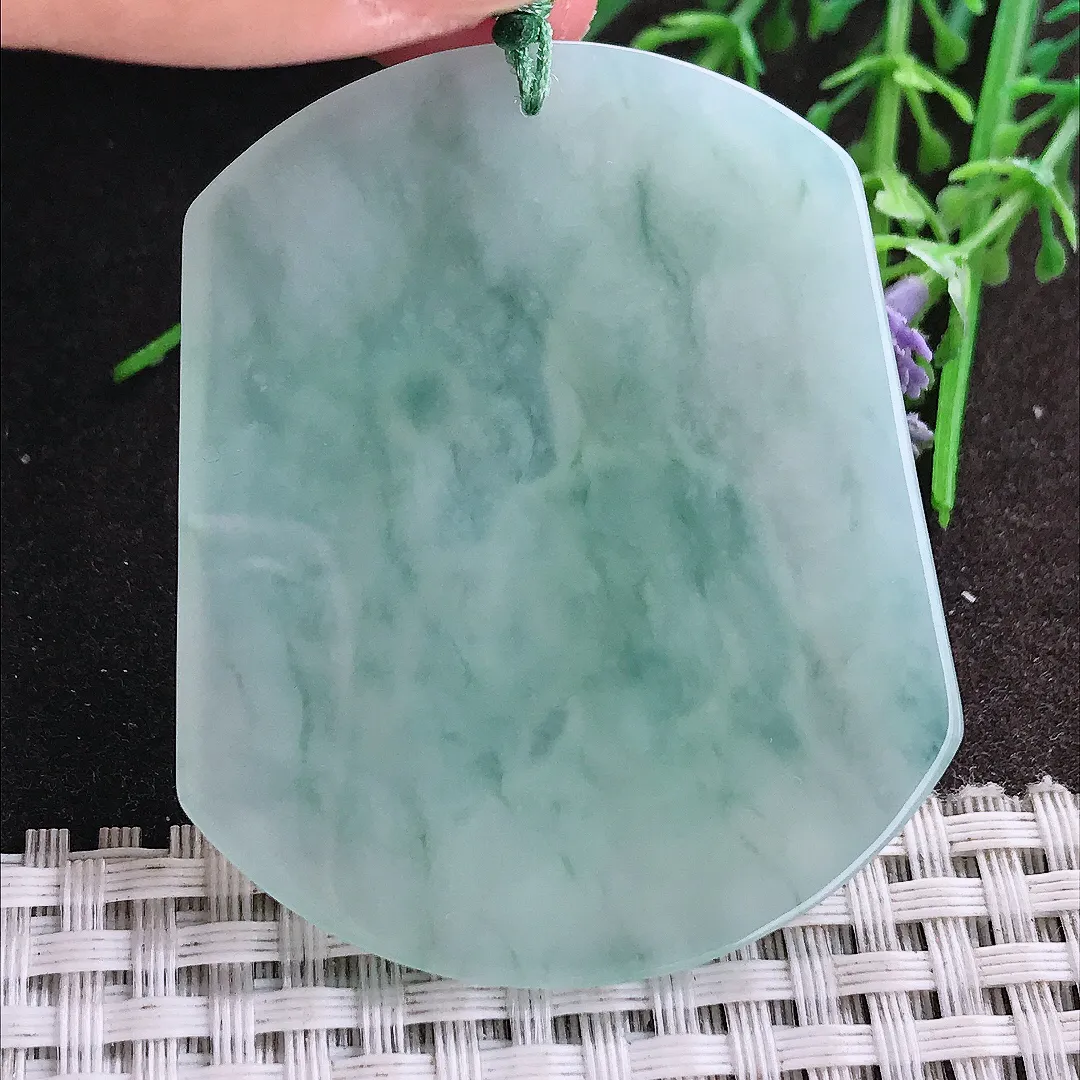 实拍A货翡翠53.5/44.8/5.5老坑冰胶果冻冰晴万佛朝宗阿弥陀佛吊坠翡翠挂件