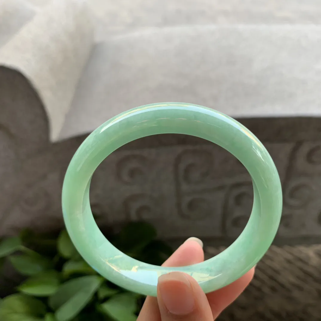 圈口57.4-11.5-8.3 【满绿正圈手镯】正圈57 58可戴