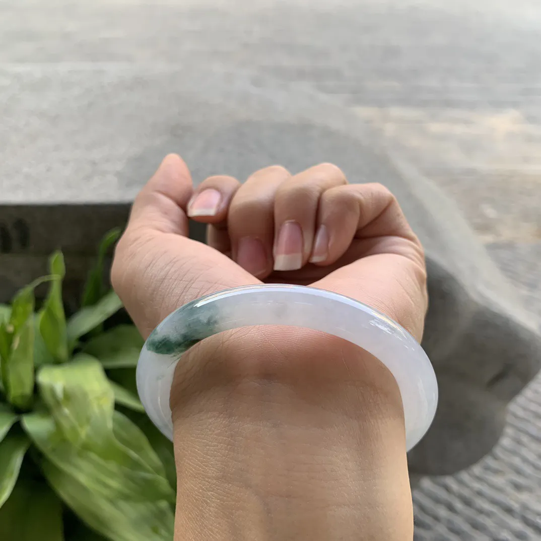 小圈口 53.4-7.9【冰飘花圆条手镯】圆条53 54可戴