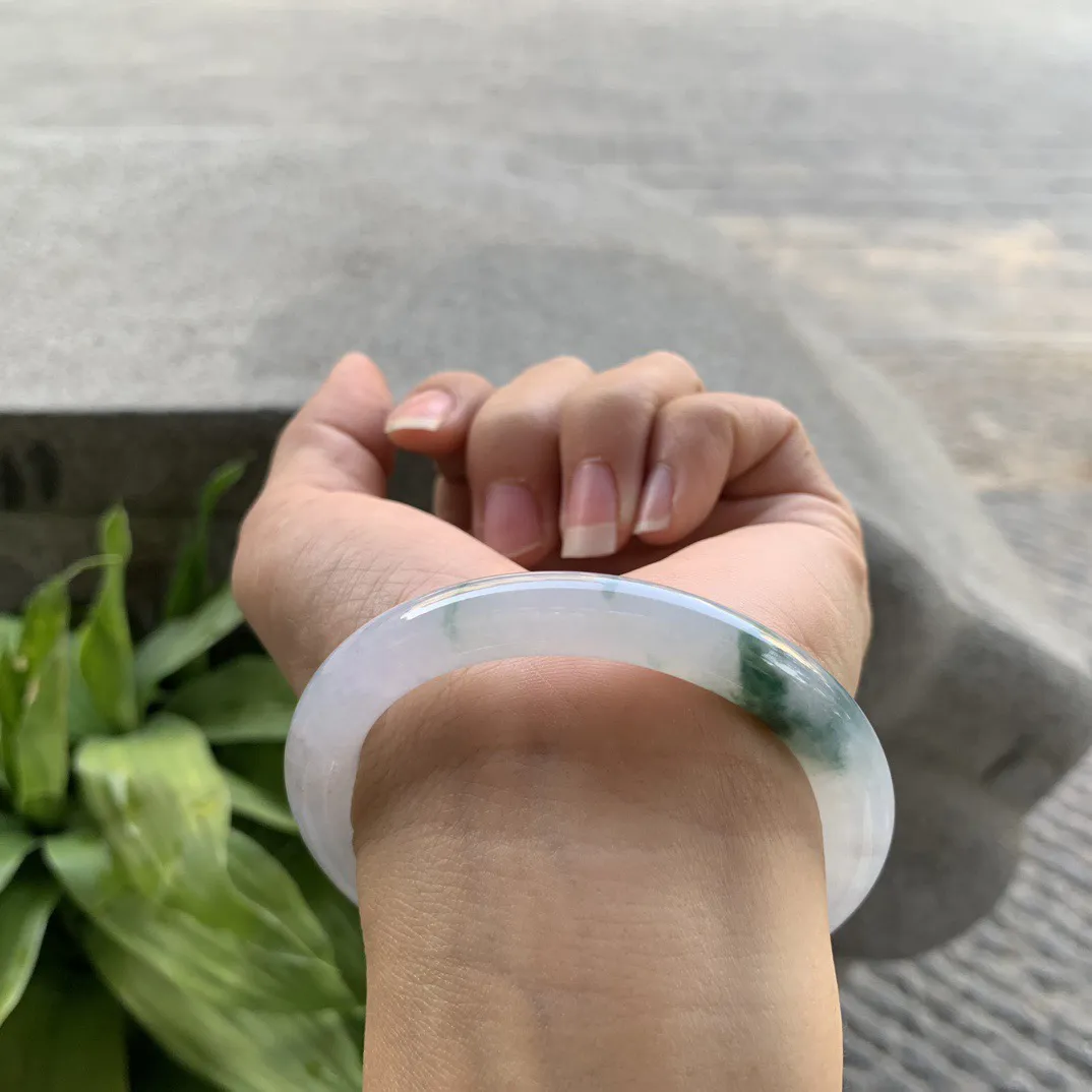 小圈口 53.4-7.9【冰飘花圆条手镯】圆条53 54可戴