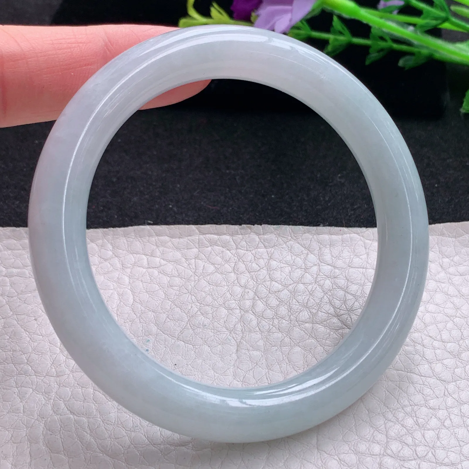 js实拍58.5*10.3*9.3美人镯 天然缅甸翡翠清爽水润玉手镯圆条叮当镯