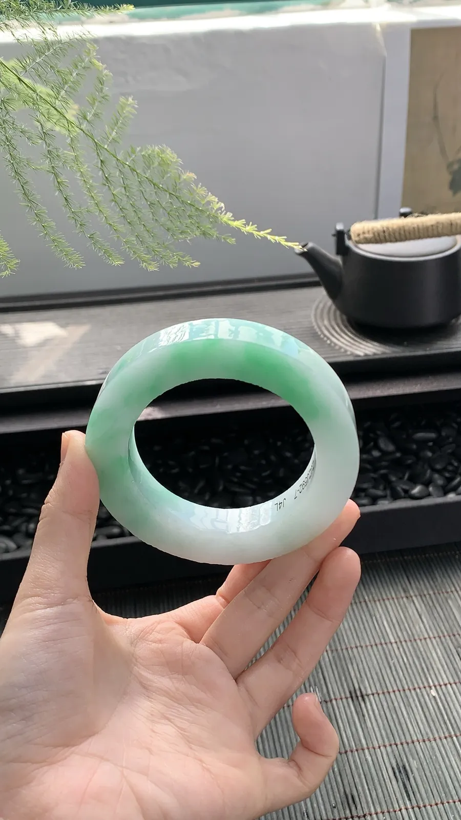 【白底青阳绿镯胚】