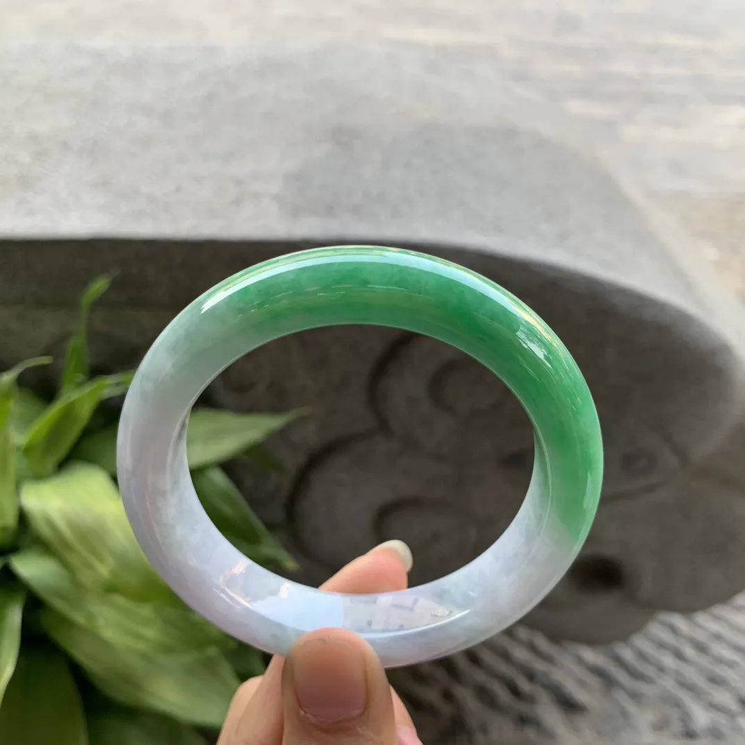 大圈口59.2-13.7-9.9 【辣绿正圈手镯】正圈59 60可戴