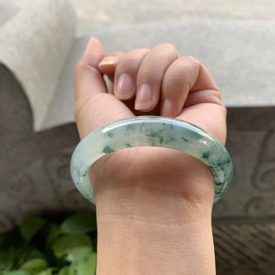 圈口55.5-12.5-7.8 【冰飘花正圈手镯】正圈55 56可戴