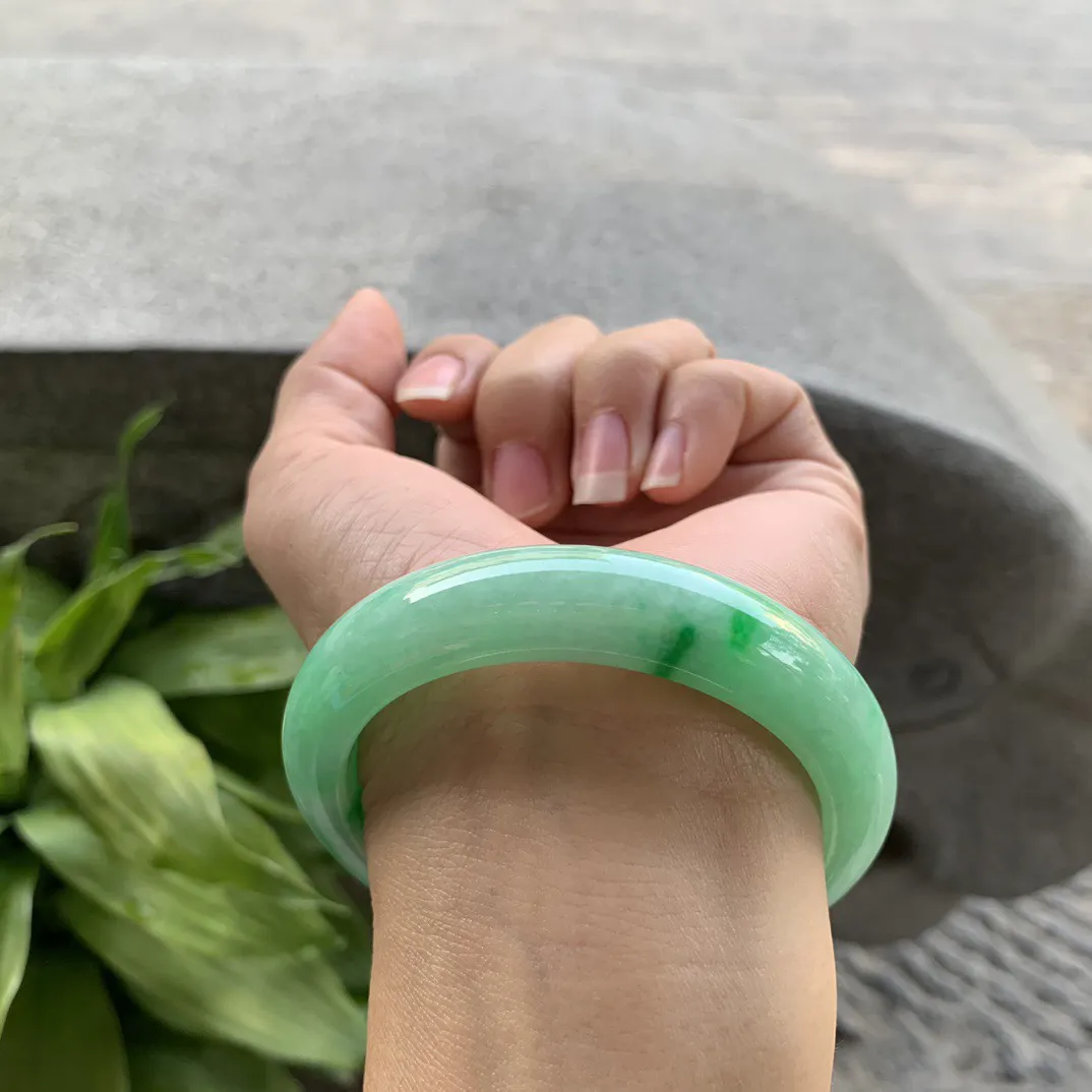 圈口55-12.5-8.6 【满绿正圈手镯】正圈55 56可戴