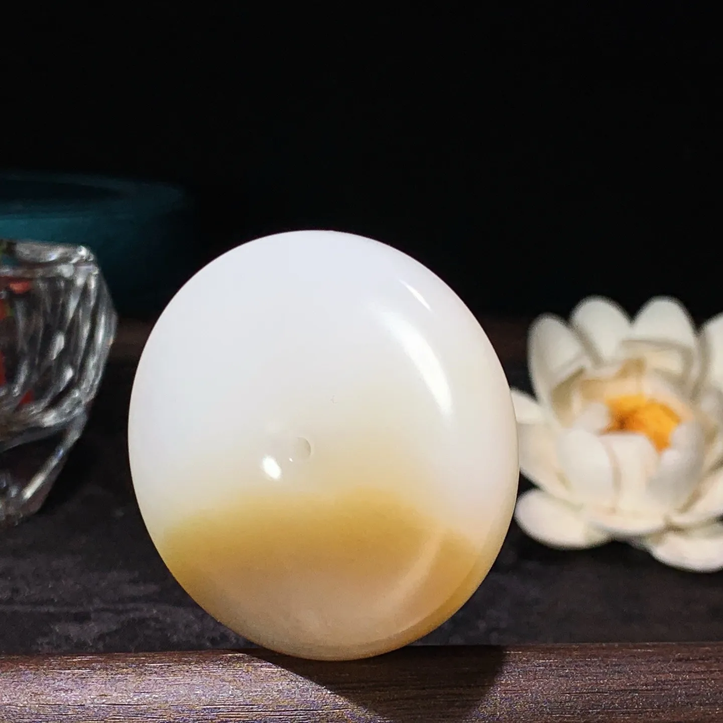 新疆和田玉且末糖羊脂白平安扣挂件 尺寸44/10重42.4克 玉质细腻油润 底色纯净 脂粉好，品质好