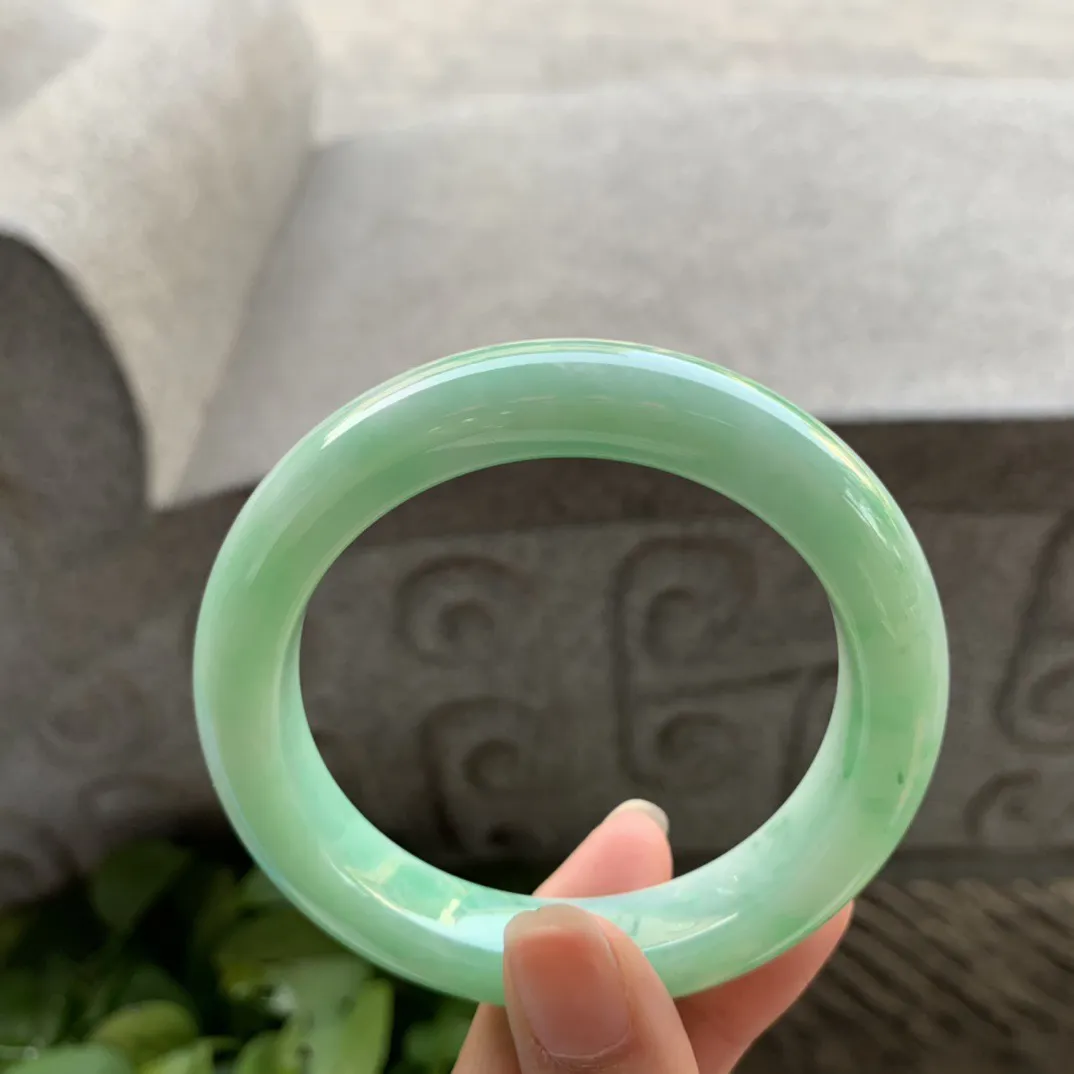 圈口 56-12.2-9.7【满绿正圈手镯】正圈56 57可戴