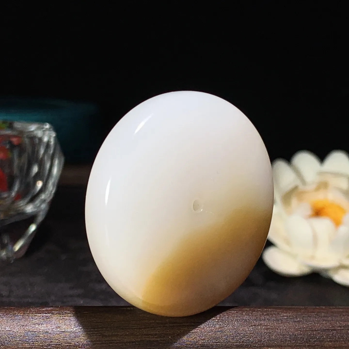 新疆和田玉且末糖羊脂白平安扣挂件 尺寸44/10重42.4克 玉质细腻油润 底色纯净 脂粉好，品质好！lt260116