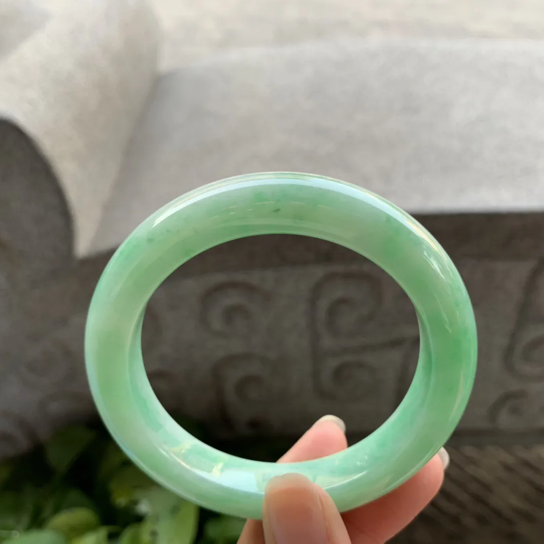 圈口 56-12.2-9.7【满绿正圈手镯】正圈56 57可戴