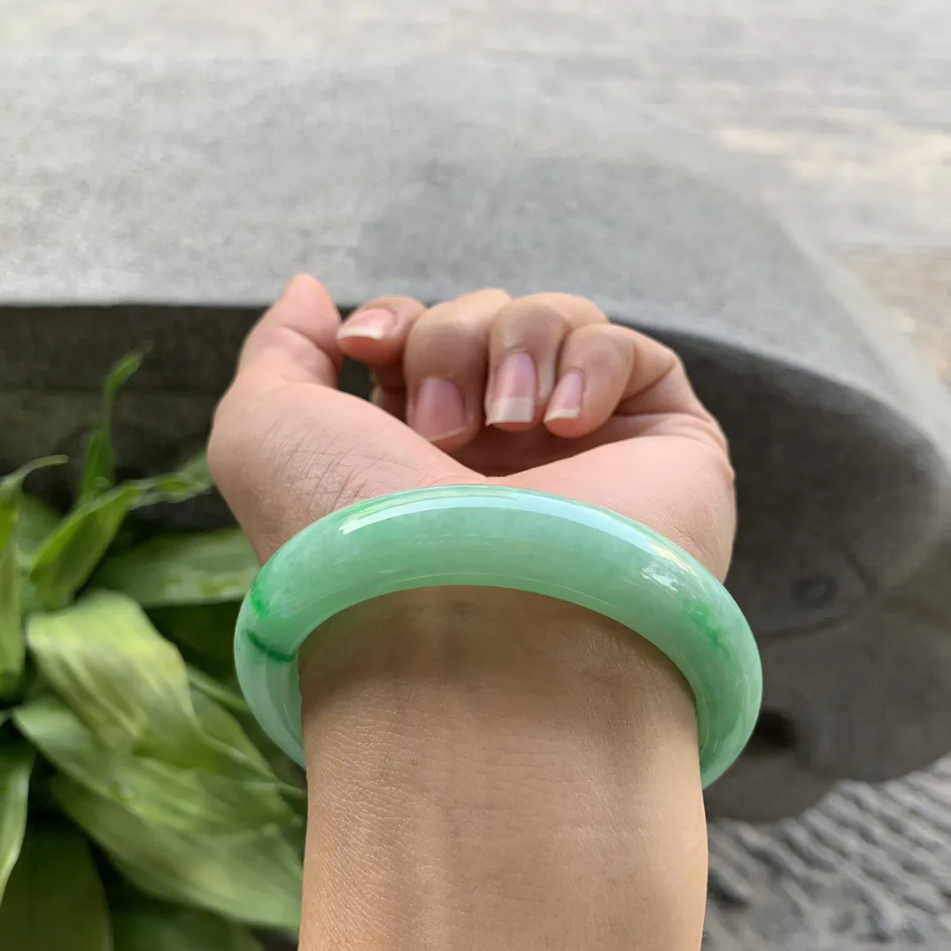 圈口55-12.5-8.6 【满绿正圈手镯】正圈55 56可戴