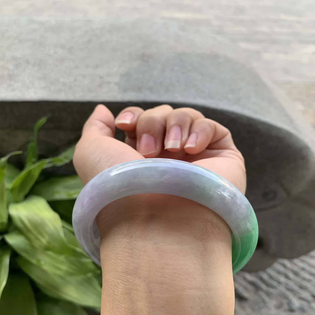 大圈口59.2-13.7-9.9 【辣绿正圈手镯】正圈59 60可戴