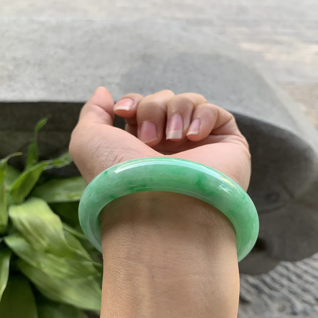 圈口55-12.5-8.6 【满绿正圈手镯】正圈55 56可戴