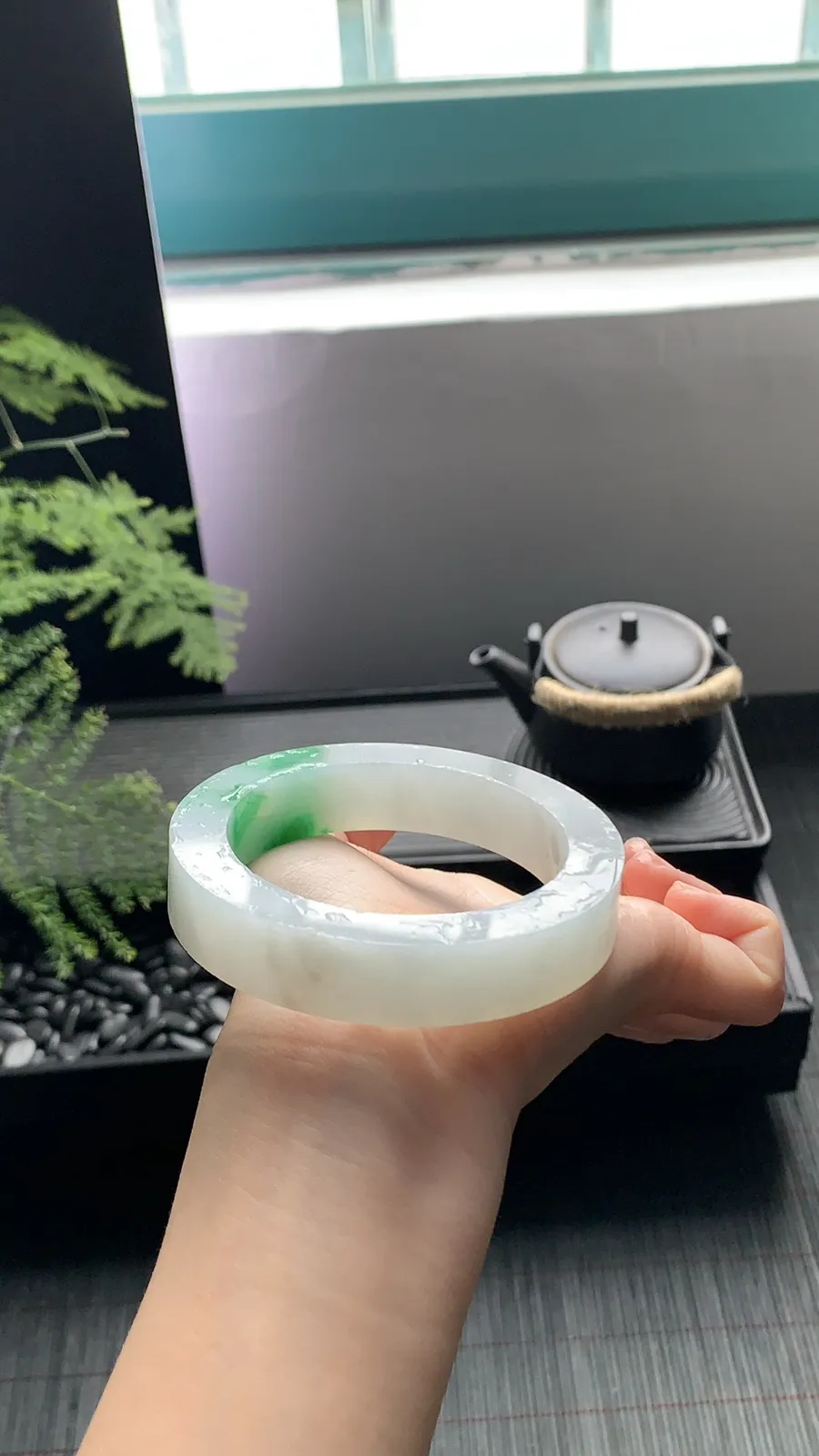  【白底青镯胚】