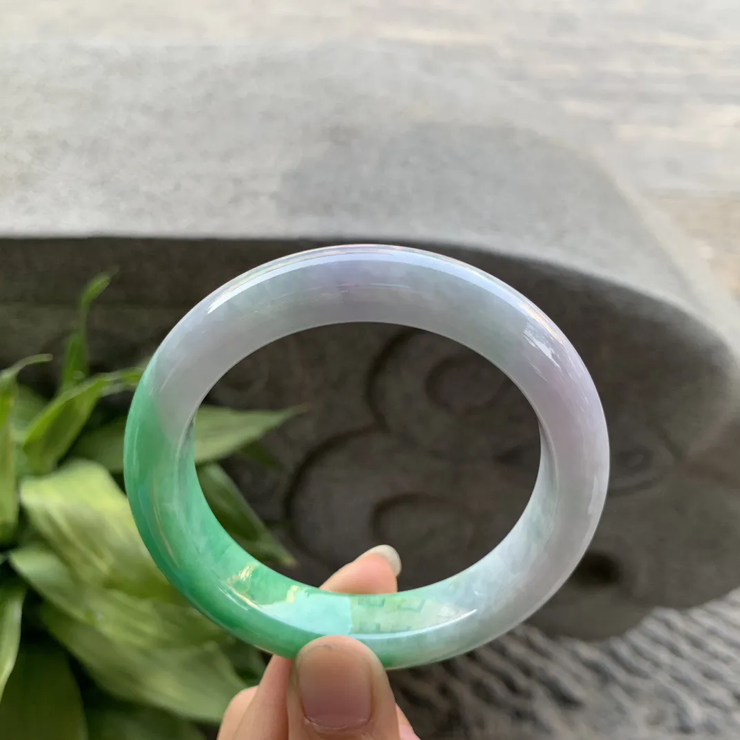 大圈口59.2-13.7-9.9 【辣绿正圈手镯】正圈59 60可戴