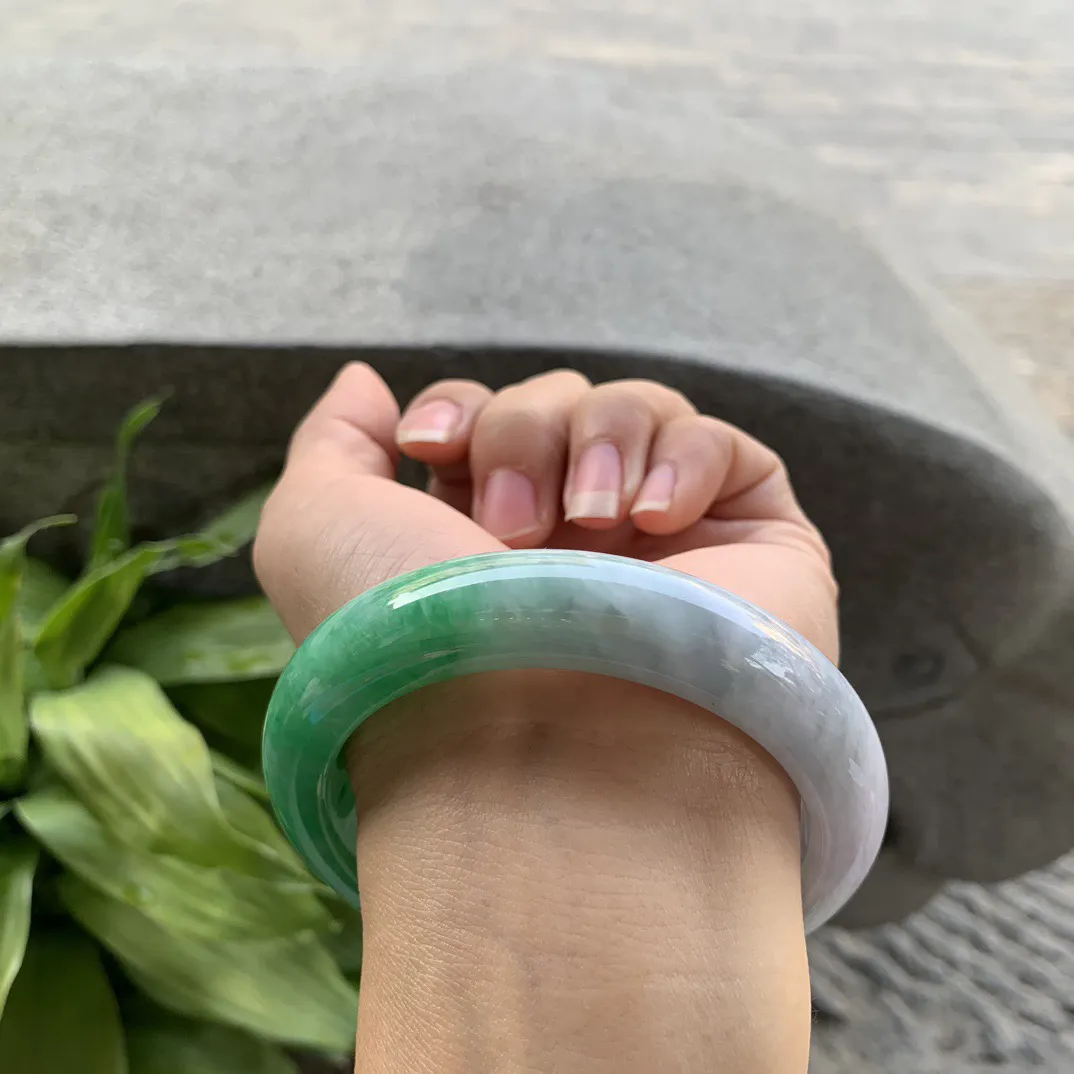 大圈口59.2-13.7-9.9 【辣绿正圈手镯】正圈59 60可戴