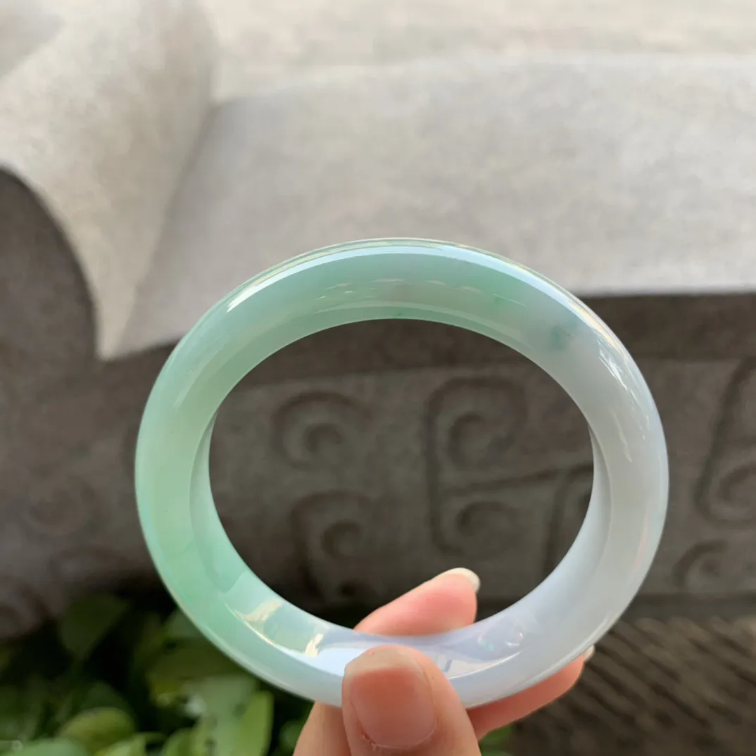 圈口57-12.3-9.2 【果绿正圈手镯】正圈57 58可戴