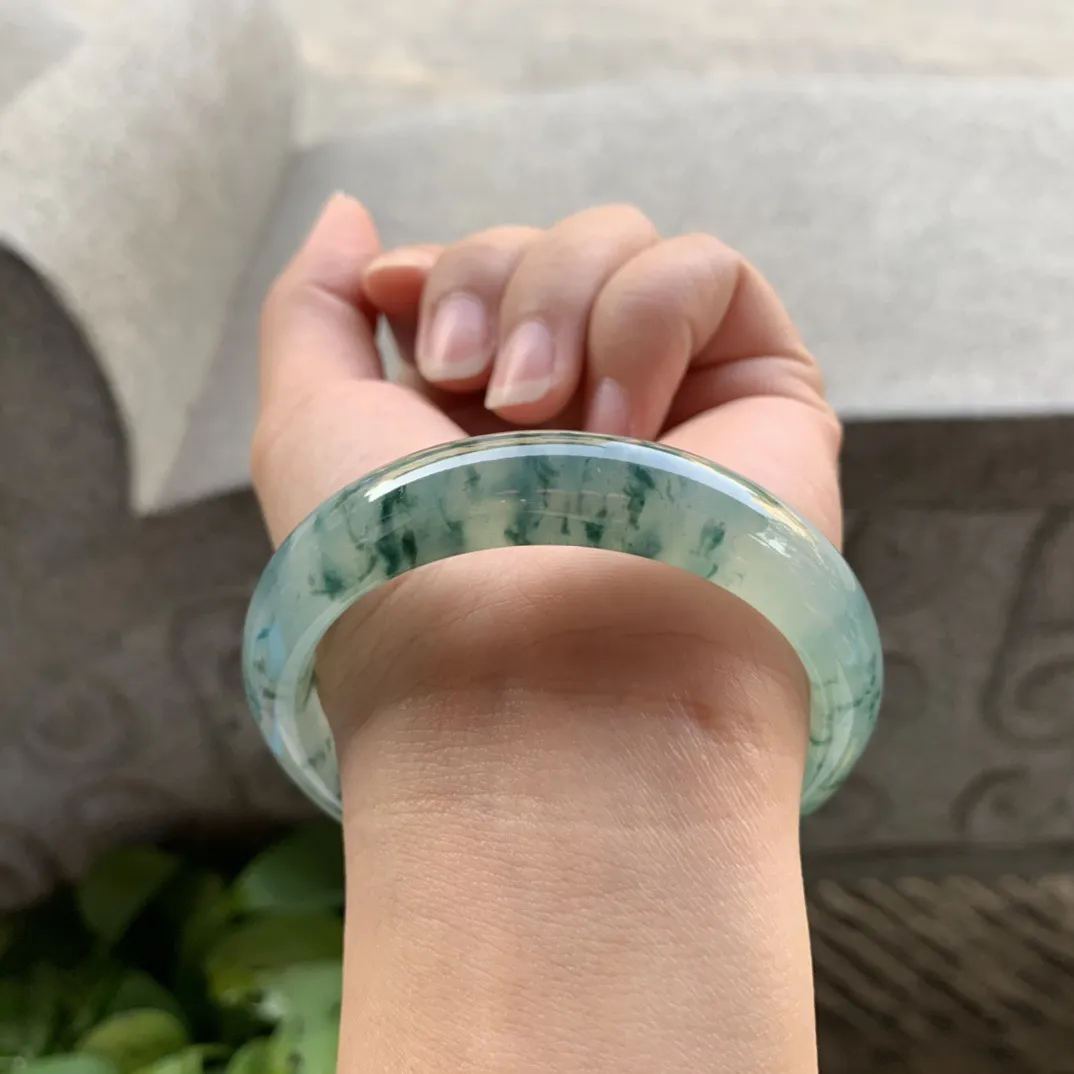 圈口55.5-12.5-7.8 【冰飘花正圈手镯】正圈55 56可戴