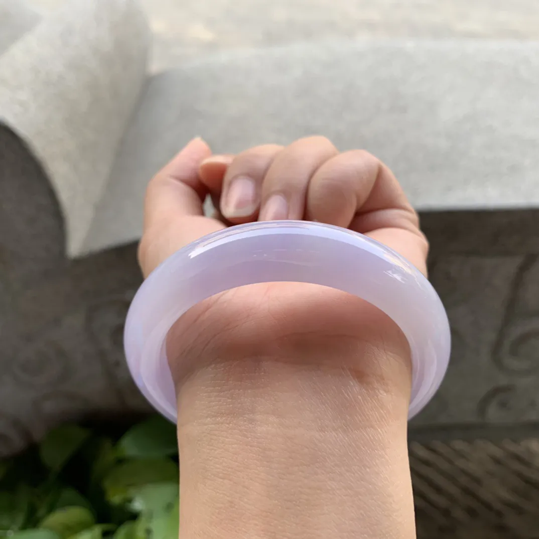 圈口55.4-12.8-9 【冰紫正圈手镯】正圈55 56可戴