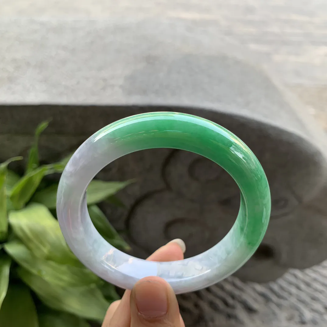 大圈口59.2-13.7-9.9 【辣绿正圈手镯】正圈59 60可戴