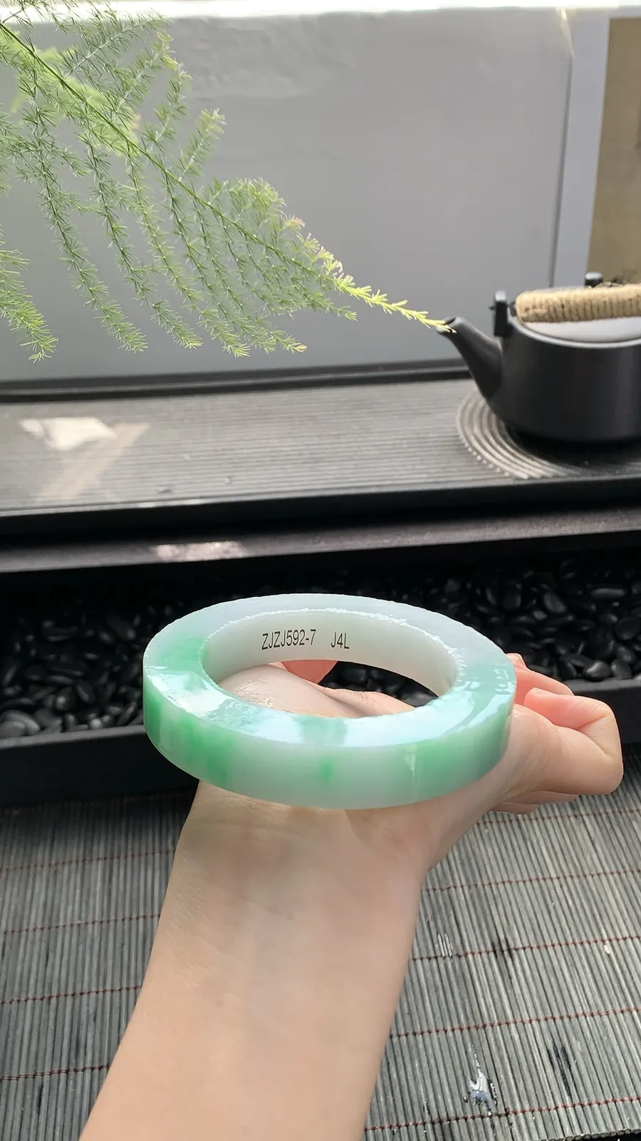 【白底青阳绿镯胚】