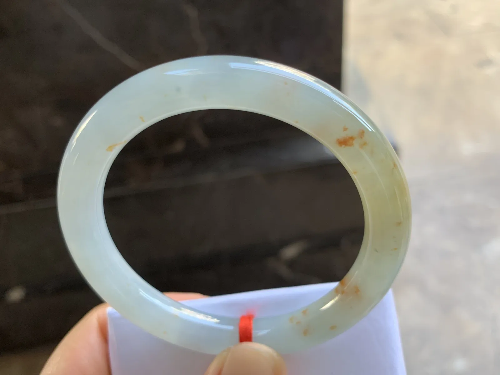 55-9.4mm
冰种黄翡圆条手镯 水润光泽 颜色漂亮